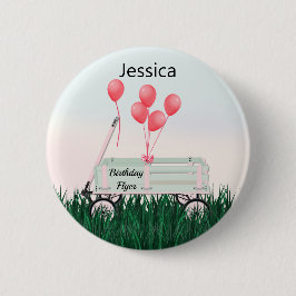 Girl's Happy Birthday Wagon Button Button