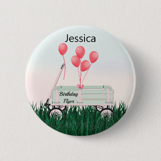 Girl's Happy Birthday Wagon Button Button