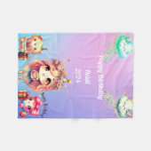 Girl's Happy Geburtstag Fleecedecke (Vorderseite (Horizontal))