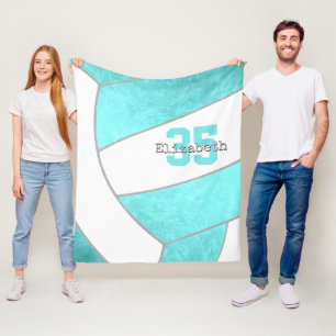 Girls hell Türkis Volleyball personalisiert Fleecedecke