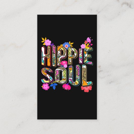 Girls Hippie 60er 70er Bunte Blume Frieden Visitenkarte (Vorderseite)