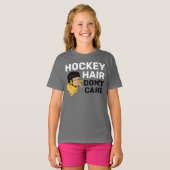 Girls Hockey Hair Don't Care Blonde T - Shirt (Vorne ganz)