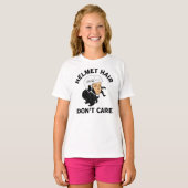 Girls Hockey Helm Haar Mache Schwarzes Haar nicht T-Shirt (Vorne ganz)