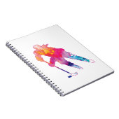 Girls Hockey Player Watercolor Pinsel Notebook Notizblock (Rechte Seite)