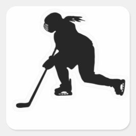 Girls Hockey Quadratischer Aufkleber