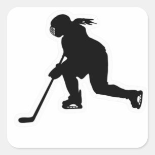Girls Hockey Quadratischer Aufkleber