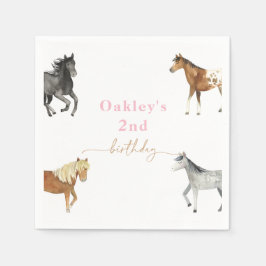 Girl's Horse Birthday Party Napkins Serviette