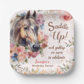 Girls Horse Birthday Party Paper Teller (Vorderseite)