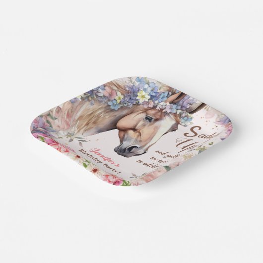 Girls Horse Birthday Party Paper Teller (Gewinkelt)