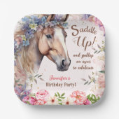 Girls Horse Birthday Party Paper Teller (Vorderseite)