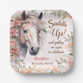 Girls Horse Birthday Party Paper Teller (Vorderseite)