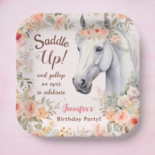 Girls Horse Birthday Party Paper Teller