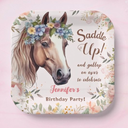 Girls Horse Birthday Party Paper Teller