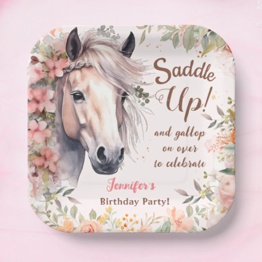 Girls Horse Birthday Party Paper Teller