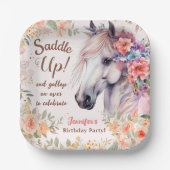 Girls Horse Birthday Party Paper Teller (Vorderseite)