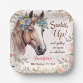 Girls Horse Birthday Party Paper Teller (Vorderseite)