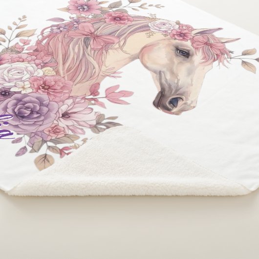 Girls Horse Pastel Sherpa Blanket Sherpadecke (3/4)