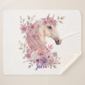 Girls Horse Pastel Sherpa Blanket Sherpadecke (Vorderseite (Horizontal))