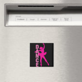 Girls Hot Pink Ballerina Tanz Magnet (In Situ (Geschirrspüler))