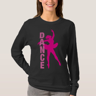 Girls Hot Pink Ballerina Tanz T-Shirt
