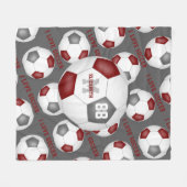 Girls I Liebe Fußball-Mantra-Maroon Fleecedecke (Vorderseite (Horizontal))