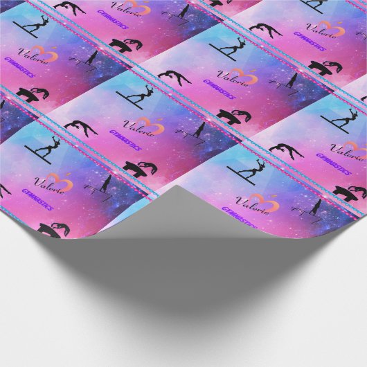 Girls "I Liebe Gymnastics" Hörwrapping Paper Geschenkpapier (Ecke)