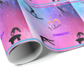 Girls "I Liebe Gymnastics" Hörwrapping Paper Geschenkpapier (Rolleneckpunkt)
