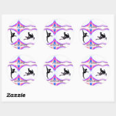 Girls "I Liebe Gymnastics" Round Stickers (Blatt)