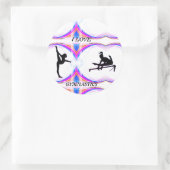 Girls "I Liebe Gymnastics" Round Stickers (Tasche)