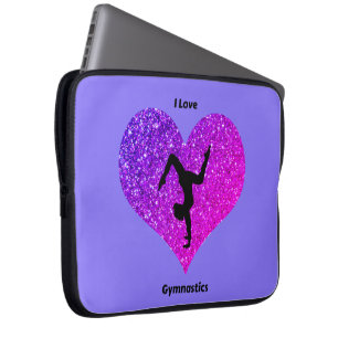 Girls I Liebe Gymnastik Glitzer Laptop Schlauch Laptopschutzhülle