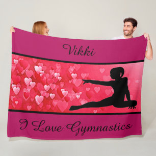 Girls I Liebe Gymnastik mit Herz Fleece Blanket