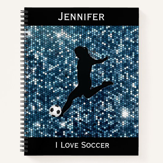 Girls I Liebe Soccer Spiral Notebook Notizblock (Vorderseite)