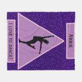 Girls "I Liebe to Dance" Lila Sparkle Fleecedecke (Vorderseite (Horizontal))