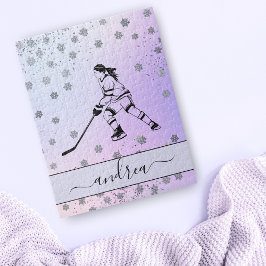 Girls Ice Hockey Colorful Ombre Snowflake Muster Puzzle