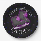 Girl's Ice Skate Geburtstagsparty Pappteller (Vorderseite)