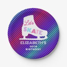 Girls Ice Skaten Birthday Neon