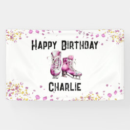 Girls Ice Skaten Birthday Party Banner