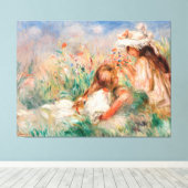 Girls im Gras Arning a Bouquet Leinwanddruck (Insitu (Holzboden))