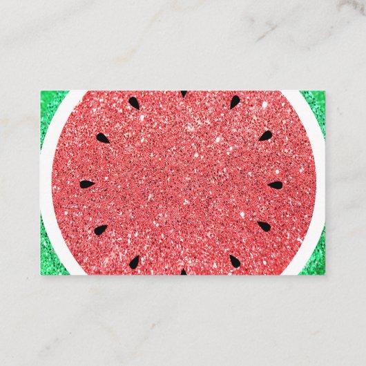 Girls Imitate Glitzer Wassermelone Slice Visitenkarte (Rückseite)