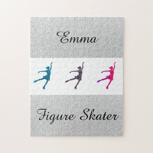 Girls Imitats Glitzer Ice Skaten / Abbildung Skate Puzzle (Vertikal)