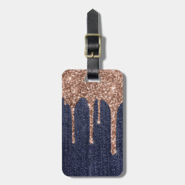 Girls Imitats Rose Gold Glitzer Jeans Gepäckanhänger