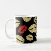 Girls in Glam Gold Black Red Dresses Lips Kiss Kaffeetasse (Links)