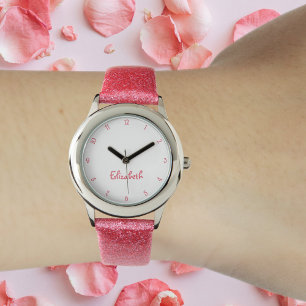 Girls Individuelle Name Niedlich Girly Pink Hübsc Armbanduhr