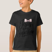 Girls Jesus Is My Superhero Christian Toddler Sist T-Shirt (Vorderseite)