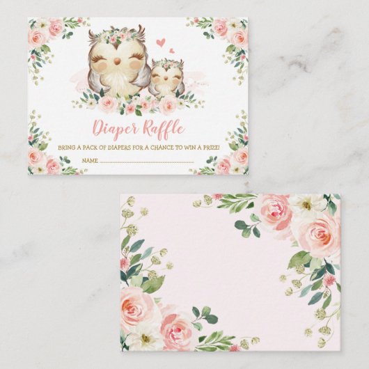 Girls Jungle Safari Wilde Tiere Windeln Raffel Begleitkarte (Vorne/Hinten)