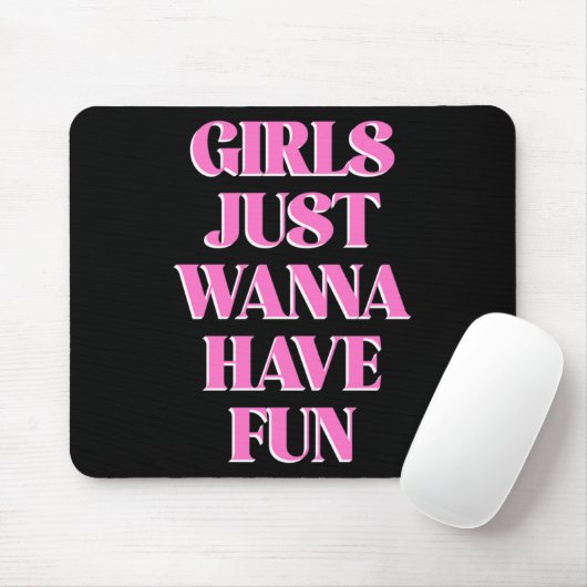 Girls Just W Have Fun Long Sleeve Mousepad (Mit Mouse)
