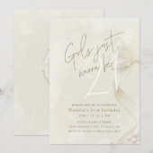 Girls Just Wanna Be 21 | Bow Coquette Birthday Einladung (Vorne/Hinten)