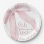 Girls just wanna be One Pink Bow  Pappteller (Vorderseite)