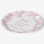 Girls just wanna be One Pink Bow  Pappteller (Schrägansicht)