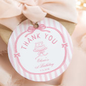 Girls Just Wanna be One Pink Bow Thank You Geschenkanhänger